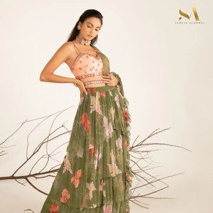 Shreya Agarwal Designer Lehenga with attached dupatta